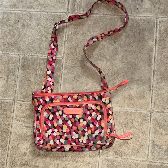Vera Bradley Handbags - HP🎉Vera Bradley Pink and Orange Crossbody Bag with Playful Design
